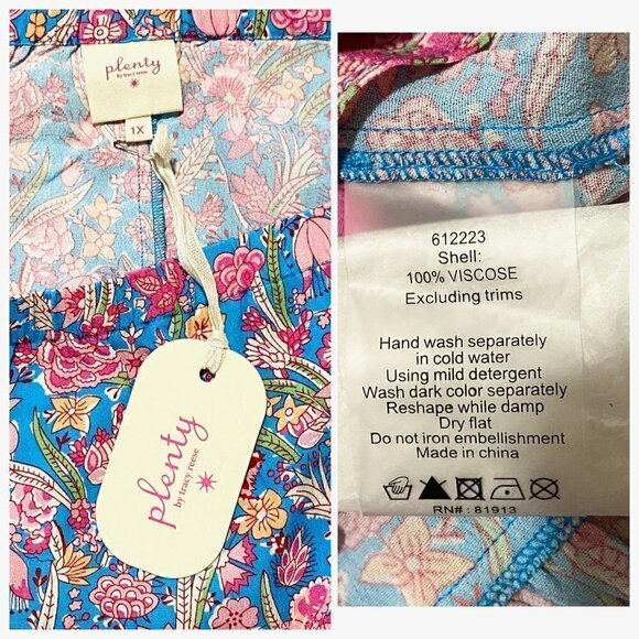 NWT Anthropologie  Tiered Midi Floral Print Skirt, 1X - Picture 10 of 14